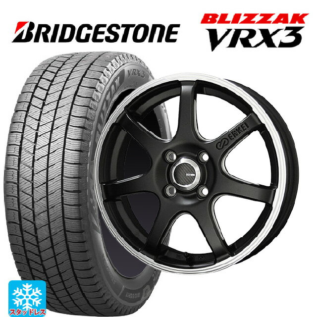 2024年製 165/50R16 75Q ブリヂストン ブリザック VRX3 正規品 共豊 エンケイチューニングSC38 マットブラック×リムエンドポリッシュ 16-5J 国産車用 スタッドレスタイヤホイール4本セット