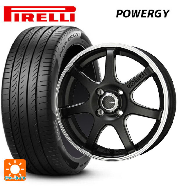 【6/22 20時〜 全品P5倍＆クーポン】225/40R18 92W XL ピレリ パワジー 正規品 # 共豊 エンケイチューニングSC38 マットブラック×リムエンドポリッシュ 18-8J 国産車用 サマータイヤホイール4本セット