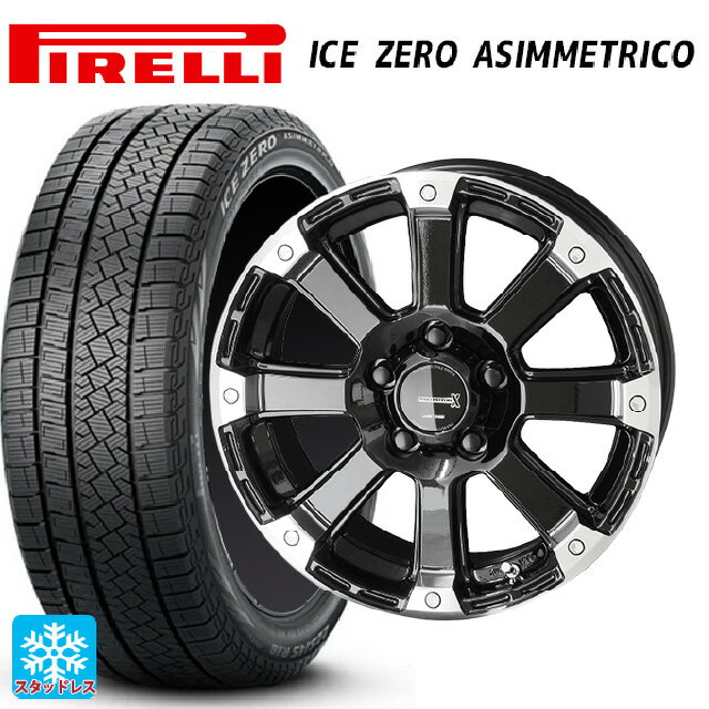 215/65R16 98T ピレリ アイスゼロ アシンメトリコ 正規品 共豊 PPX DDV6 Gloss Black×EndPolish 16-7J 国産車用 スタッドレスタイヤホイール4本セット