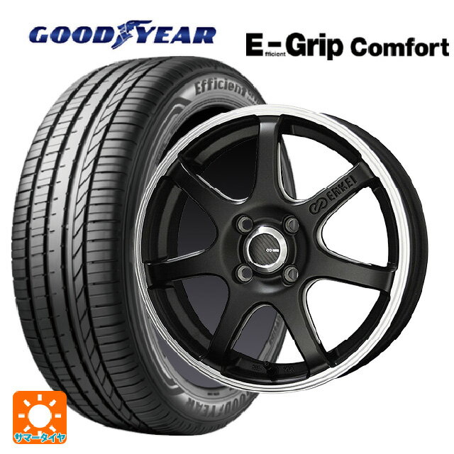 【6/15〜16限定 全品P5倍＆クーポン】165/45R16 74V XL グッドイヤー エフィシェントグリップ コンフォート 共豊 エンケイチューニングSC38 マットブラック×リムエンドポリッシュ 16-5J 国産車用 サマータイヤホイール4本セット