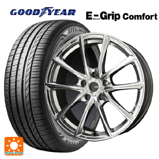 【6/11 1:59迄 全品ポイント5倍】235/45R18 94W グッドイヤー エフィシェントグリップ コンフォート 共豊 エンケイチューニングSC50 ハイパーシルバー 18-8J 国産車用 サマータイヤホイール4本セット