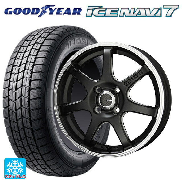 【6/15〜16限定 全品P5倍＆クーポン】165/55R15 75Q グッドイヤー アイスナビ7(数量限定) 共豊 エンケイチューニングSC38 マットブラック×リムエンドポリッシュ 15-4.5J 国産車用 スタッドレスタイヤホイール4本セット