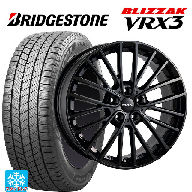 【6/15〜16限定 全品P5倍＆クーポン】ミニ カントリーマン(U25)用 2024年製 225/55R18 102Q XL ブリヂストン ブリザック VRX3 正規品 阿部商会 マック チェルシー グロスブラック 新品スタッドレスタイヤホイール 4本セット