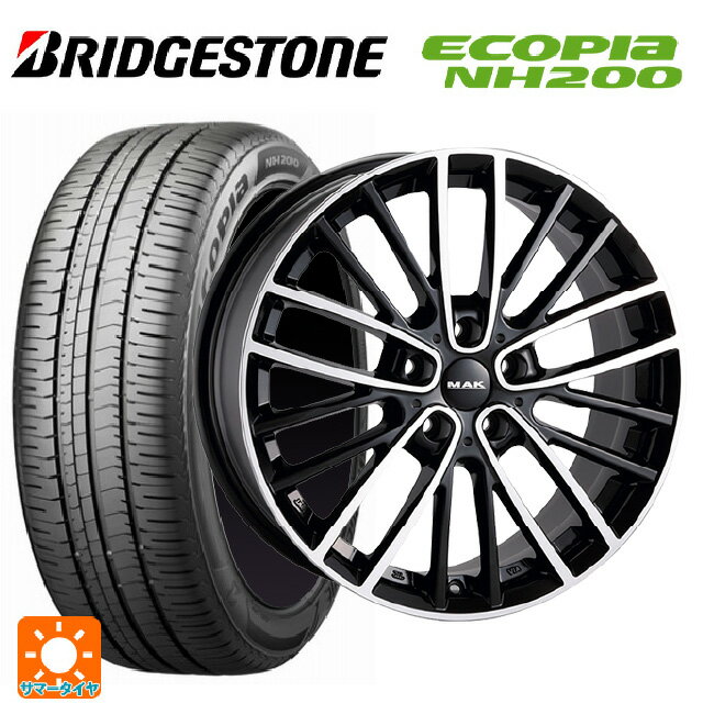 ミニ エースマン(J05)用 225/45R18 95W XL ブリヂストン エコピア NH200 正規品 阿部商会 マック チェルシー ブラックミラー 新品サマータイヤホイール 4本セット