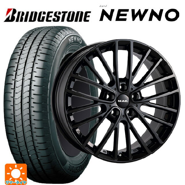 【6/11 1:59迄 全品ポイント5倍】ミニ ミニクーパー(電気自動車)(J01)用 195/60R16 89H ブリヂストン ニューノ 正規品 # 阿部商会 マック チェルシー グロスブラック 新品サマータイヤホイール 4本セット