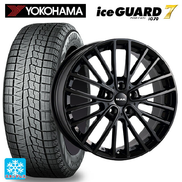 ミニ ミニクーパー(ガソリン車)(F66)用 215/45R17 87Q ヨコハマ アイスガード7(IG70) 阿部商会 マック チェルシー グロスブラック 新品スタッドレスタイヤホイール 4本セット