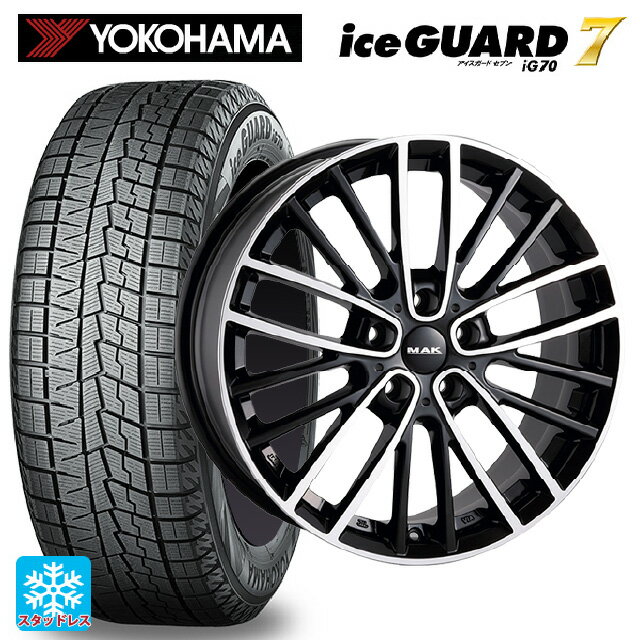 【6/11 1:59迄 全品ポイント5倍】ミニ ミニクーパー(電気自動車)(J01)用 195/60R16 89Q ヨコハマ アイスガード7(IG70) 阿部商会 マック チェルシー ブラックミラー 新品スタッドレスタイヤホイール 4本セット