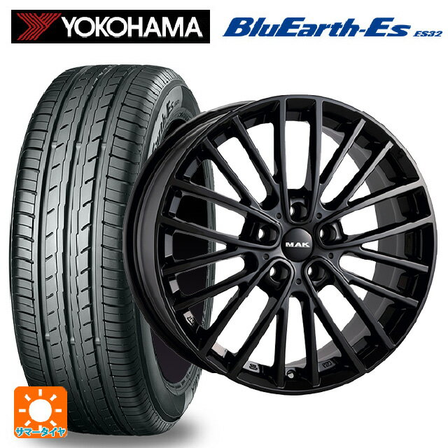 【6/11 1:59迄 全品ポイント5倍】ミニ カントリーマン(U25)用 225/55R18 98V ヨコハマ ブルーアースEs ES32 # 阿部商会 マック チェルシー グロスブラック 新品サマータイヤホイール 4本セット