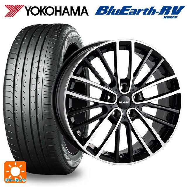 ミニ カントリーマン(U25)用 225/55R18 98V ヨコハマ ブルーアース RV03 # 阿部商会 マック チェルシー ブラックミラー 新品サマータイヤホイール 4本セット