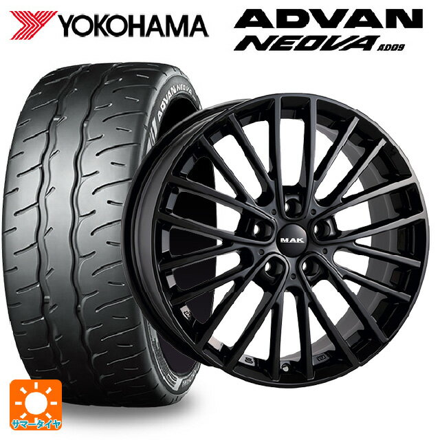 ミニ エースマン(J05)用 225/45R18 95W XL ヨコハマ アドバン ネオバ AD09 正規品 阿部商会 マック チェルシー グロスブラック 新品サマータイヤホイール 4本セット