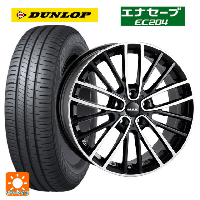 【6/11 1:59迄 全品ポイント5倍】ミニ ミニクーパー(ガソリン車)(F66)用 195/55R16 87V ダンロップ エナセーブEC204 阿部商会 マック チェルシー ブラックミラー 新品サマータイヤホイール 4本セット