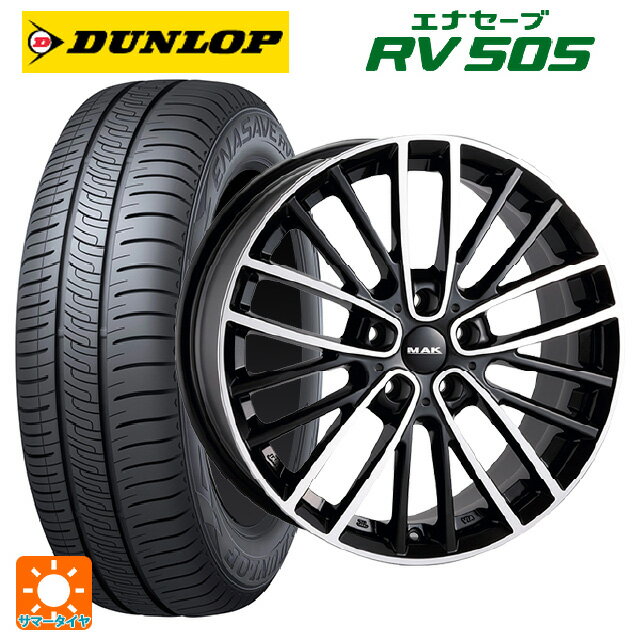 【6/11 1:59迄 全品ポイント5倍】ミニ ミニクーパー(電気自動車)(J01)用 195/60R16 89H ダンロップ エナセーブ RV505 阿部商会 マック チェルシー ブラックミラー 新品サマータイヤホイール 4本セット