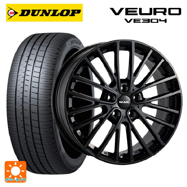ミニ ミニクーパー(電気自動車)(J01)用 195/60R16 89H ダンロップ ビューロ VE304 阿部商会 マック チェルシー # グロスブラック 新品サマータイヤホイール 4本セット