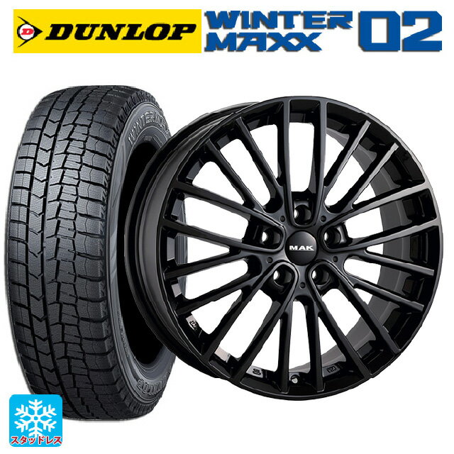 ミニ エースマン(J05)用 225/45R18 91Q ダンロップ ウィンターマックス 02(WM02) 阿部商会 マック チェルシー グロスブラック 新品スタッドレスタイヤホイール 4本セット