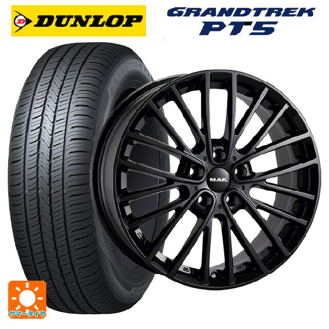 【6/11 1:59迄 全品ポイント5倍】ミニ カントリーマン(U25)用 225/60R17 99V ダンロップ グラントレックPT5 阿部商会 マック チェルシー グロスブラック 新品サマータイヤホイール 4本セット