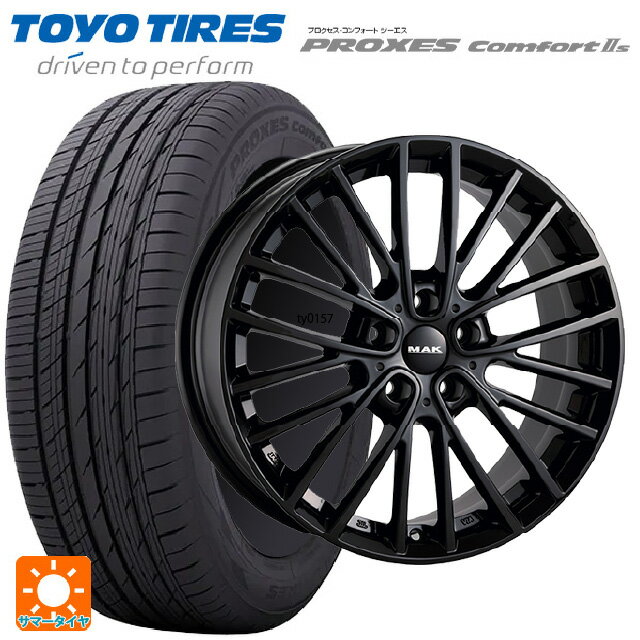 【6/15〜16限定 全品P5倍＆クーポン】ミニ カントリーマン(U25)用 225/55R18 98V トーヨー プロクセス　コンフォート2S 阿部商会 マック チェルシー グロスブラック 新品サマータイヤホイール 4本セット