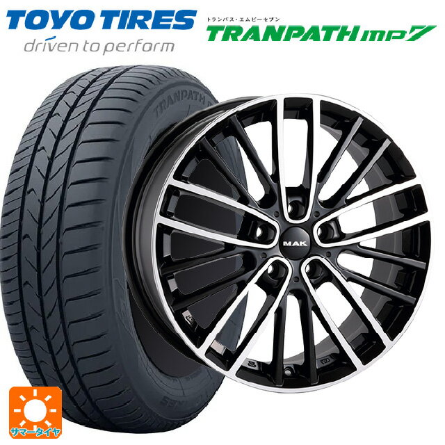 【6/11 1:59迄 全品ポイント5倍】ミニ エースマン(J05)用 225/45R18 95W トーヨー トランパス MP7 阿部商会 マック チェルシー ブラックミラー 新品サマータイヤホイール 4本セット
