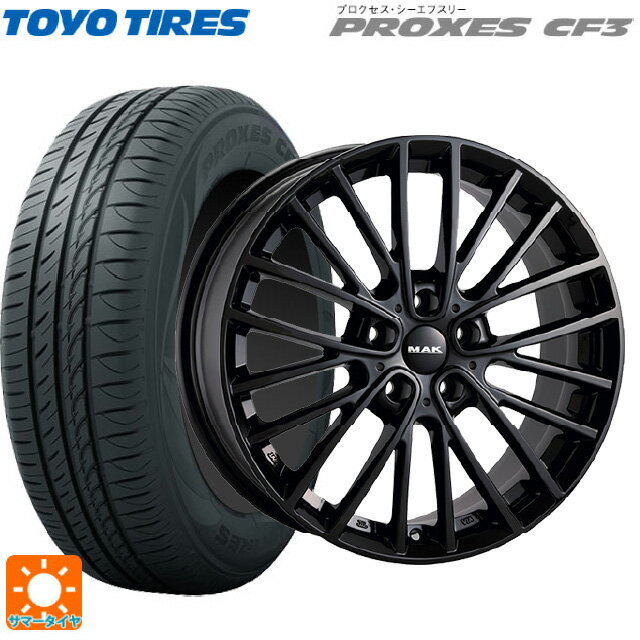 ミニ エースマン(J05)用 225/45R18 95W トーヨー プロクセス CF3 阿部商会 マック チェルシー グロスブラック 新品サマータイヤホイール 4本セット