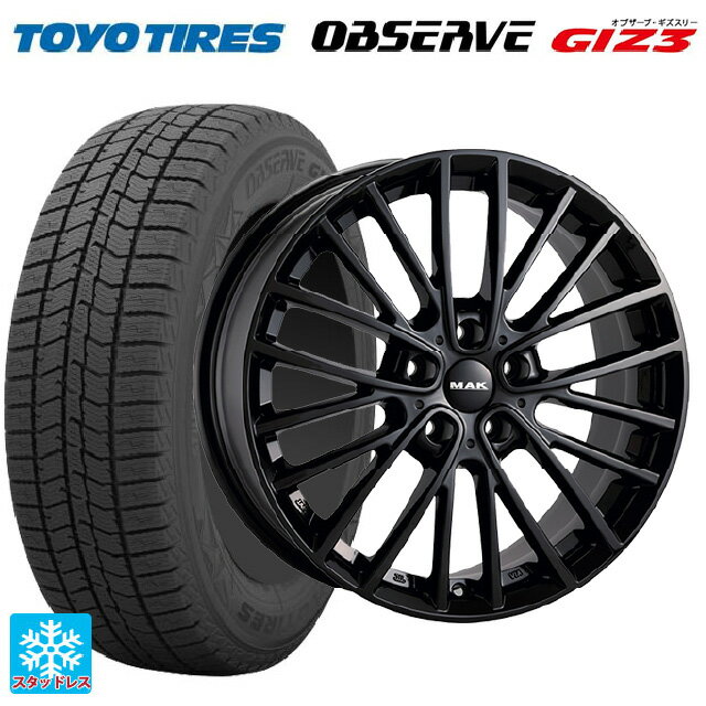 【6/11 1:59迄 全品ポイント5倍】ミニ カントリーマン(U25)用 225/55R18 98Q トーヨー オブザーブ ガリットギズ3 阿部商会 マック チェルシー グロスブラック 新品スタッドレスタイヤホイール 4本セット
