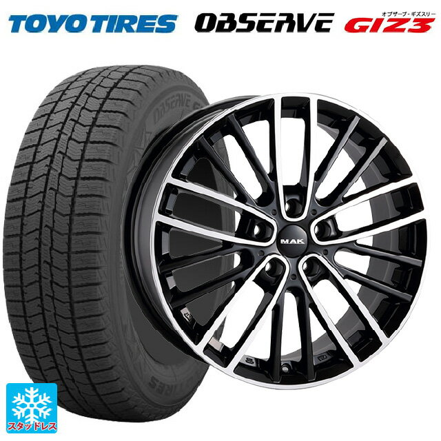 ミニ エースマン(J05)用 225/40R18 88Q トーヨー オブザーブ ガリットギズ3 阿部商会 マック チェルシー ブラックミラー 新品スタッドレスタイヤホイール 4本セット