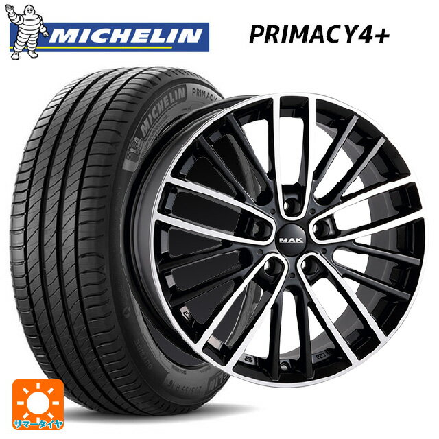【6/15〜16限定 全品P5倍＆クーポン】ミニ カントリーマン(U25)用 225/55R18 102V XL ミシュラン 正規品 プライマシー4＋ 阿部商会 マック チェルシー ブラックミラー 新品サマータイヤホイール 4本セット