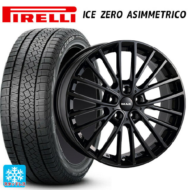 ミニ ミニクーパー(電気自動車)(J01)用 195/60R16 89H ピレリ アイスゼロ アシンメトリコ 正規品 阿部商会 マック チェルシー グロスブラック 新品スタッドレスタイヤホイール 4本セット