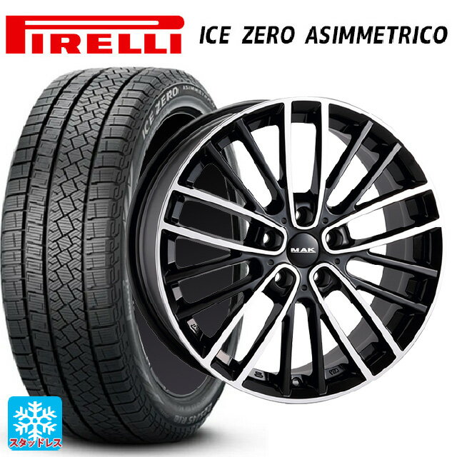 ミニ エースマン(J05)用 225/45R18 95H XL ピレリ アイスゼロ アシンメトリコ 正規品 阿部商会 マック チェルシー ブラックミラー 新品スタッドレスタイヤホイール 4本セット