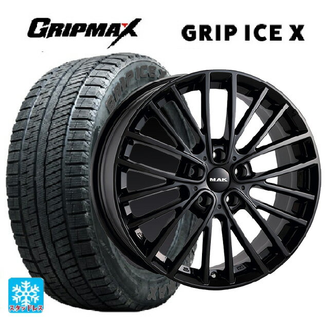 ミニ ミニクーパー(電気自動車)(J01)用 205/50R17 93T XL グリップマックス グリップアイスX ブラックレター 阿部商会 マック チェルシー グロスブラック 新品スタッドレスタイヤホイール 4本セット