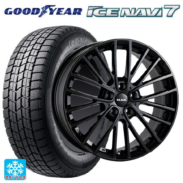 ミニ カントリーマン(U25)用 225/60R17 99Q グッドイヤー アイスナビ7(数量限定) 阿部商会 マック チェルシー グロスブラック 新品スタッドレスタイヤホイール 4本セット