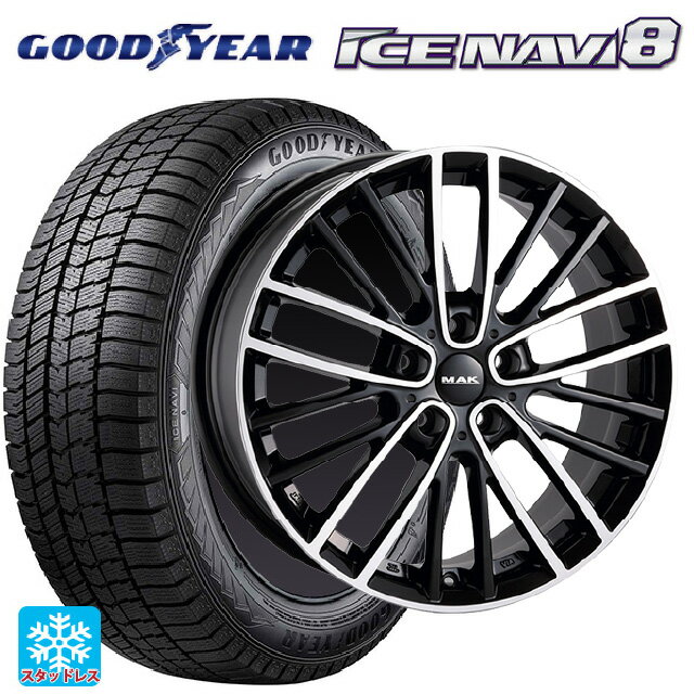 【6/11 1:59迄 全品ポイント5倍】ミニ ミニクーパー(電気自動車)(J01)用 205/50R17 93Q XL グッドイヤー アイスナビ8 阿部商会 マック チェルシー ブラックミラー 新品スタッドレスタイヤホイール 4本セット