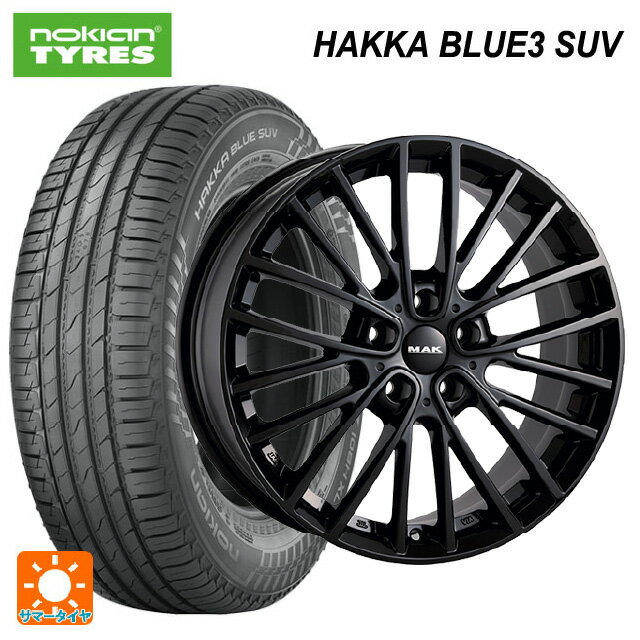 【6/11 1:59迄 全品ポイント5倍】ミニ カントリーマン(U25)用 225/55R18 98V ノキアン ハッカ ブルー3 SUV 阿部商会 マック チェルシー グロスブラック 新品サマータイヤホイール 4本セット