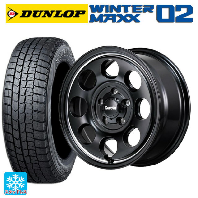 【6/15〜16限定 全品P5倍＆クーポン】215/65R16 98Q ダンロップ ウィンターマックス 02(WM02) エムアイディー ガルシア パーム8 セミグロスブラック/ウ゛ァーレイポリッシュ 16-7J 国産車用 スタッドレスタイヤホイール4本セット