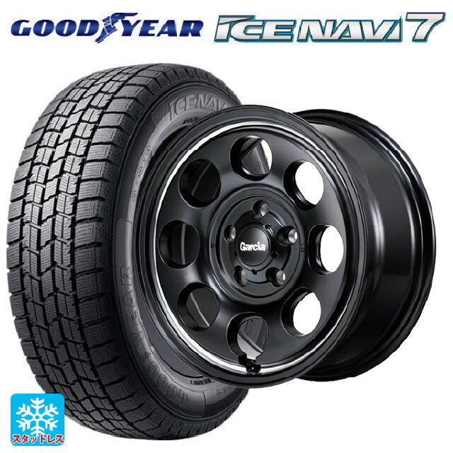 トヨタ ヴォクシー(90系)用 205/60R16 92Q グッドイヤー アイスナビ7(数量限定) エムアイディー ガルシア パーム8 セミグロスブラック/ウ゛ァーレイポリッシュ 新品スタッドレスタイヤホイール 4本セット