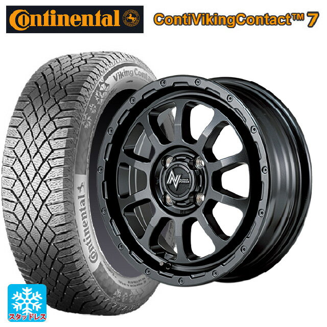 155/65R14 75T コンチネンタル コンチバイキングコンタクト7 正規品 エムアイディー ナイトロパワー M10 PERSHING バレルブラックエディション バレルブラック 14-4.5J 国産車用 スタッドレスタイヤホイール4本セット