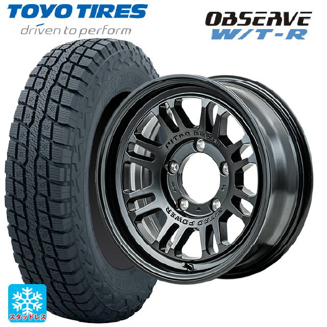 225/70R16 102/99Q トーヨー オブザーブ W/T-R エムアイディー ナイトロパワー M16 アサルト セミグロスブラック 16-6J 国産車用 スタッドレスタイヤホイール4本セットのサムネイル