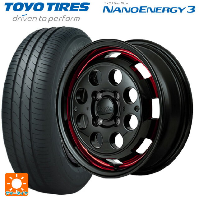 【6/22 20時〜 全品P5倍＆クーポン】155/65R14 75S トーヨー ナノエナジー3 エムアイディー ガルシア シスコポップ RED 14-4.5J 国産車用 サマータイヤホイール4本セット