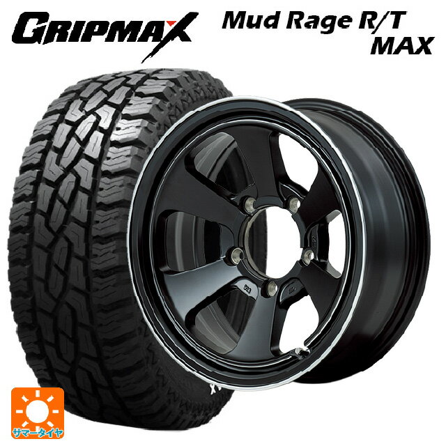 【9/3 20時〜 全品P5倍＆クーポン】215/70R16 100/97R グリップマックス マッドレイジ RTマックス ホワイトレター エムアイディー ガルシア ダラス6 セミグロスブラック/デュアルポリッシュ 16-5.5J 国産車用 サマータイヤホイール4本セット