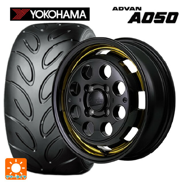 【6/22 20時〜 全品P5倍＆クーポン】165/55R14 72V ヨコハマ アドバン A050 コンパウンド G/S 正規品 エムアイディー ガルシア シスコポップ YELLOW 14-4.5J 国産車用 サマータイヤホイール4本セット