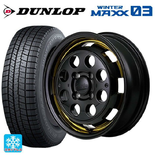 【6/22 20時〜 全品P5倍＆クーポン】165/50R15 73Q ダンロップ ウィンターマックス 03(WM03) エムアイディー ガルシア シスコポップ YELLOW 15-4.5J 国産車用 スタッドレスタイヤホイール4本セット