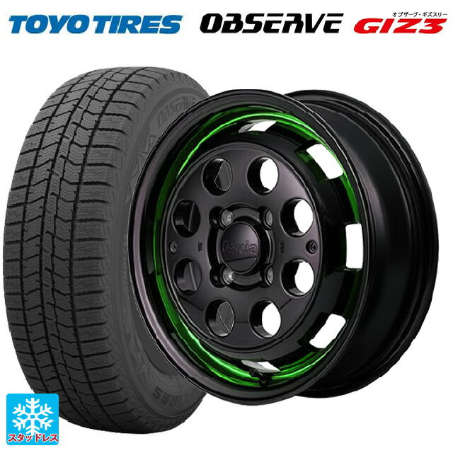 165/60R14 75Q トーヨー オブザーブ ガリットギズ3 エムアイディー ガルシア シスコポップ GREEN 14-4.5J 国産車用 スタッドレスタイヤホイール4本セット
