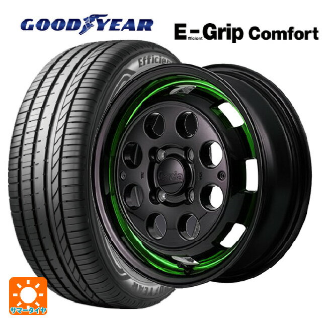 【6/15〜16限定 全品P5倍＆クーポン】165/50R15 73V グッドイヤー エフィシェントグリップ コンフォート エムアイディー ガルシア シスコポップ GREEN 15-4.5J 国産車用 サマータイヤホイール4本セット