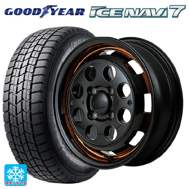 【6/15〜16限定 全品P5倍＆クーポン】2024年製 165/55R14 72Q グッドイヤー アイスナビ7(数量限定) エムアイディー ガルシア シスコポップ ORANGE 14-4.5J 国産車用 スタッドレスタイヤホイール4本セット