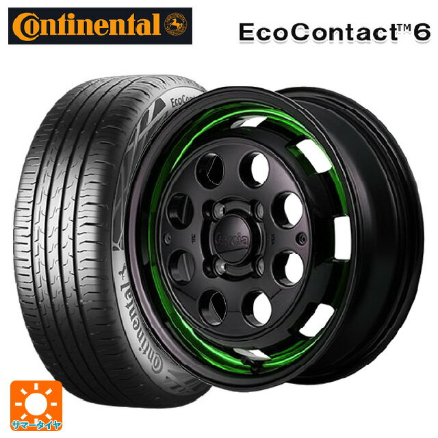 【6/22 20時〜 全品P5倍＆クーポン】155/65R14 75T コンチネンタル エココンタクト 6 正規品 エムアイディー ガルシア シスコポップ GREEN 14-4.5J 国産車用 サマータイヤホイール4本セット