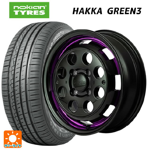 【6/22 20時〜 全品P5倍＆クーポン】155/65R14 75T ノキアン ハッカ グリーン3 エムアイディー ガルシア シスコポップ PURPLE 14-4.5J 国産車用 サマータイヤホイール4本セット