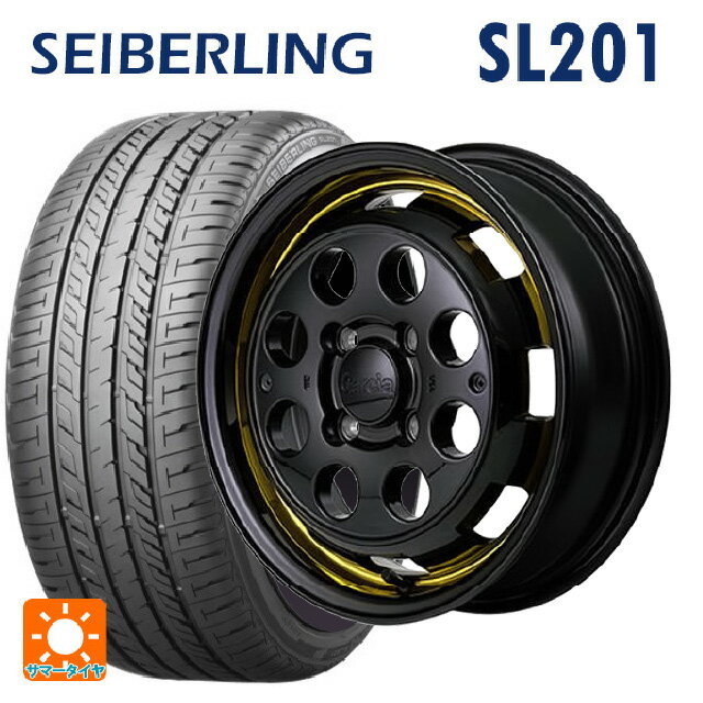 【6/22 20時〜 全品P5倍＆クーポン】165/55R14 72V セイバーリング セイバーリング SL201(ブリヂストン工場生産） エムアイディー ガルシア シスコポップ YELLOW 14-4.5J 国産車用 サマータイヤホイール4本セット