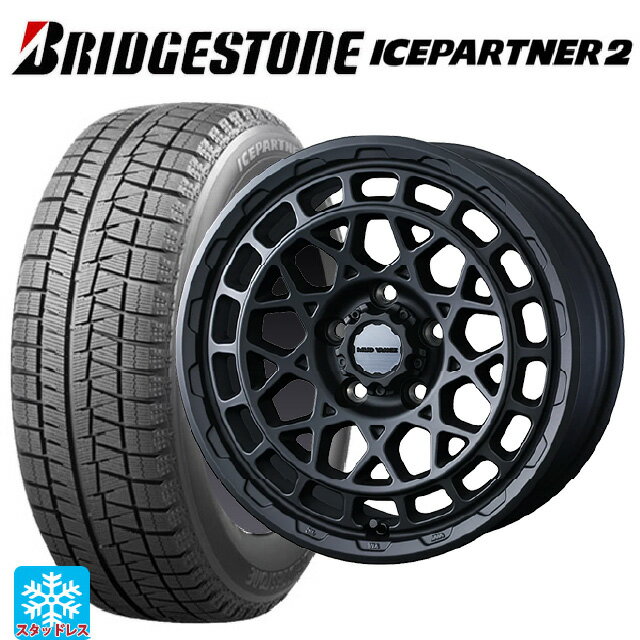 215/45R17 87Q ブリヂストン アイスパートナー2 正規品 ウェッズ マッドヴァンス X タイプM フルマットブラック 17-7J 国産車用 スタッドレスタイヤホイール4本セット