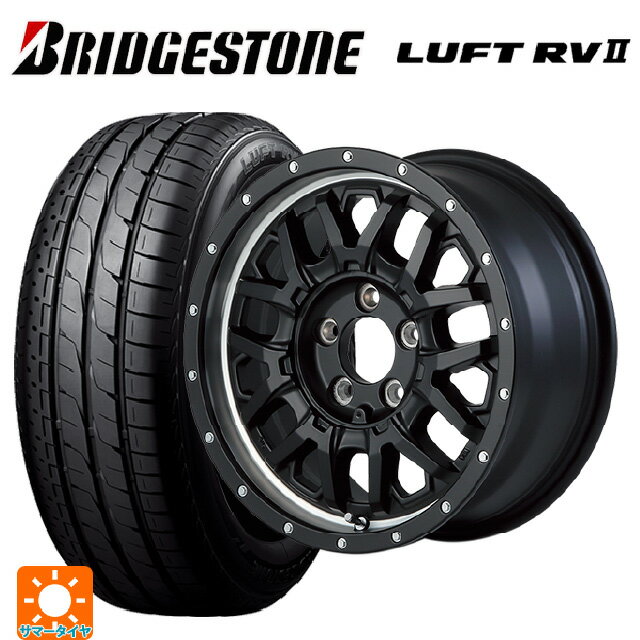【抽選で最大100％ポイントバック】2024年製 215/60R16 95H ブリヂストン ルフトRV2(日本製) 正規品 # エムアイディー ナイトロパワー M27 グレネード セミグロスブラック＋リムヴァーティカルポリッシュ 16-7J 国産車用 サマータイヤホイール4本セット