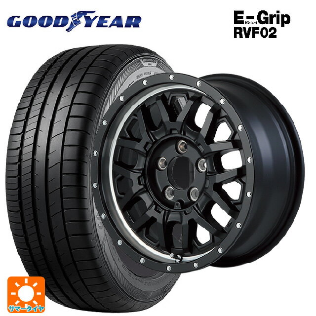 【6/20限定 全品P5倍＆クーポン】205/55R16 94V XL グッドイヤー エフィシェントグリップ RVF02 エムアイディー ナイトロパワー M27 グレネード セミグロスブラック＋リムヴァーティカルポリッシュ 16-7J 国産車用 サマータイヤホイール4本セット