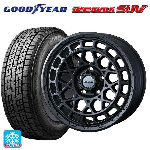 【10/17 23:59迄 最大3万円OFFクーポン】235/60R18 107Q XL グッドイヤー アイスナビ SUV # ウェッズ マッドヴァンス X タイプM フルマットブラック 18-7.5J 国産車用 スタッドレスタイヤホイール4本セット