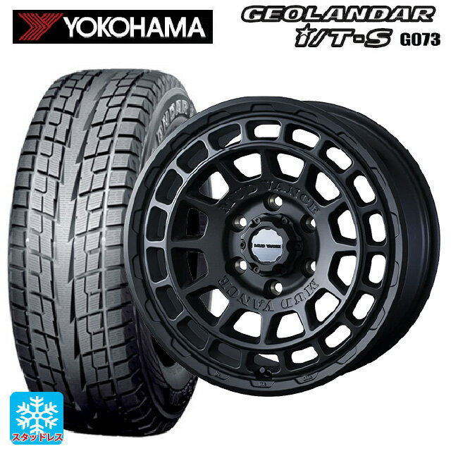 2025年製 215/65R16 98Q ヨコハマ ジオランダー ITS G073 正規品 ウェッズ マッドヴァンス X タイプF # フルマットブラック 16-7J 国産車用 スタッドレスタイヤホイール4本セット